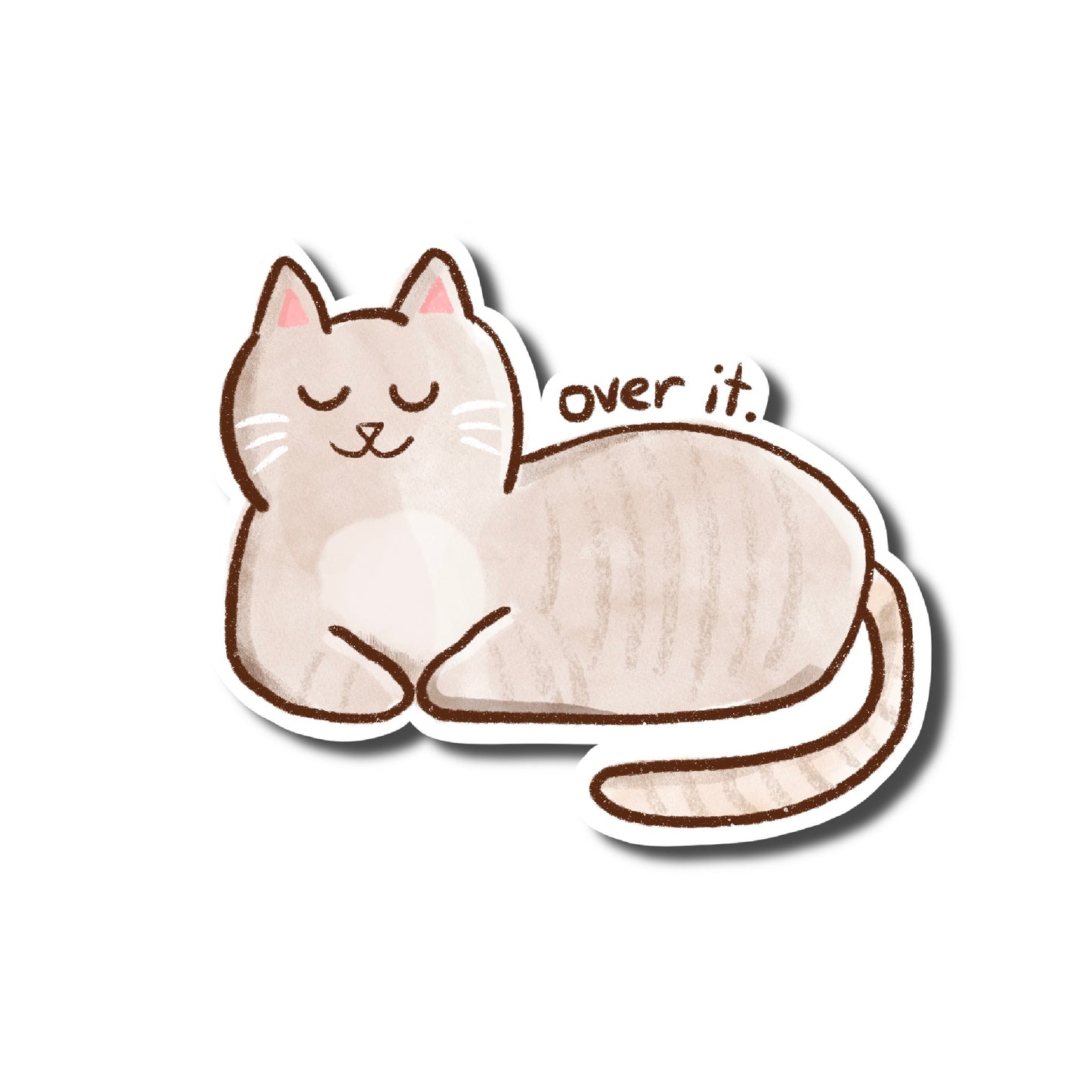 Over It Cat Vinyl Sticker